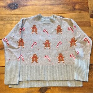 Gray Gingerbread Christmas Sweater